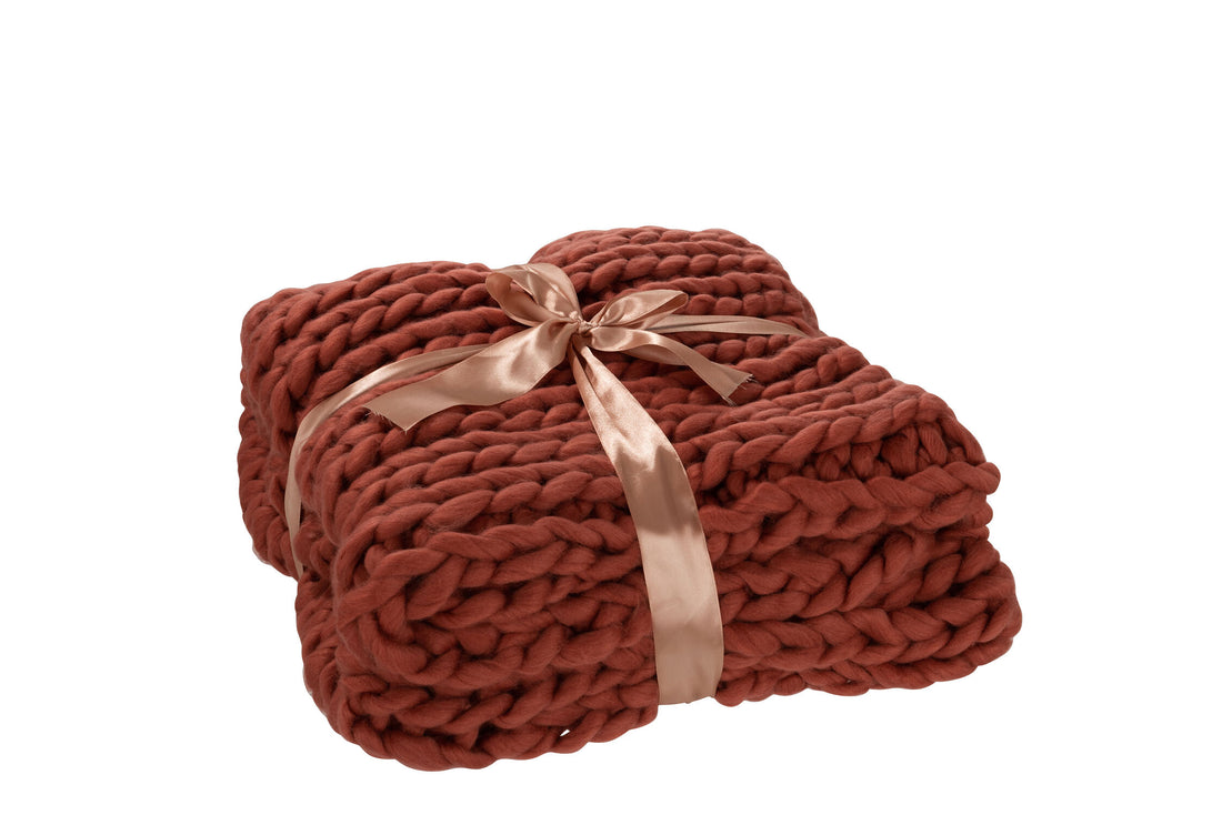 Geruite Gebreide Acryl Rood