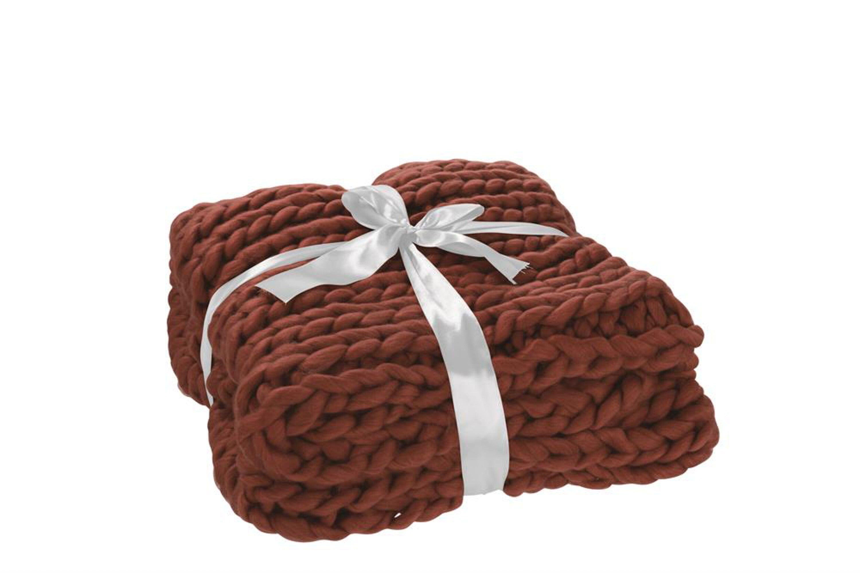 Geruite Gebreide Acryl Rood