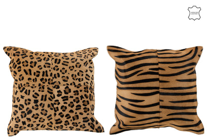 Kussen Dierenprint Leder Mix Assortiment Van 2