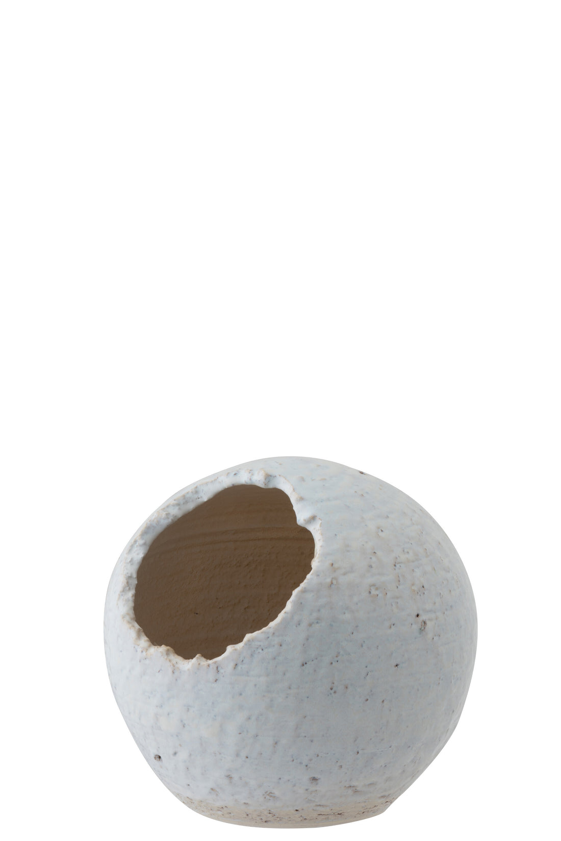 Bloempot Schuin Keramiek Wit/Parel Groot