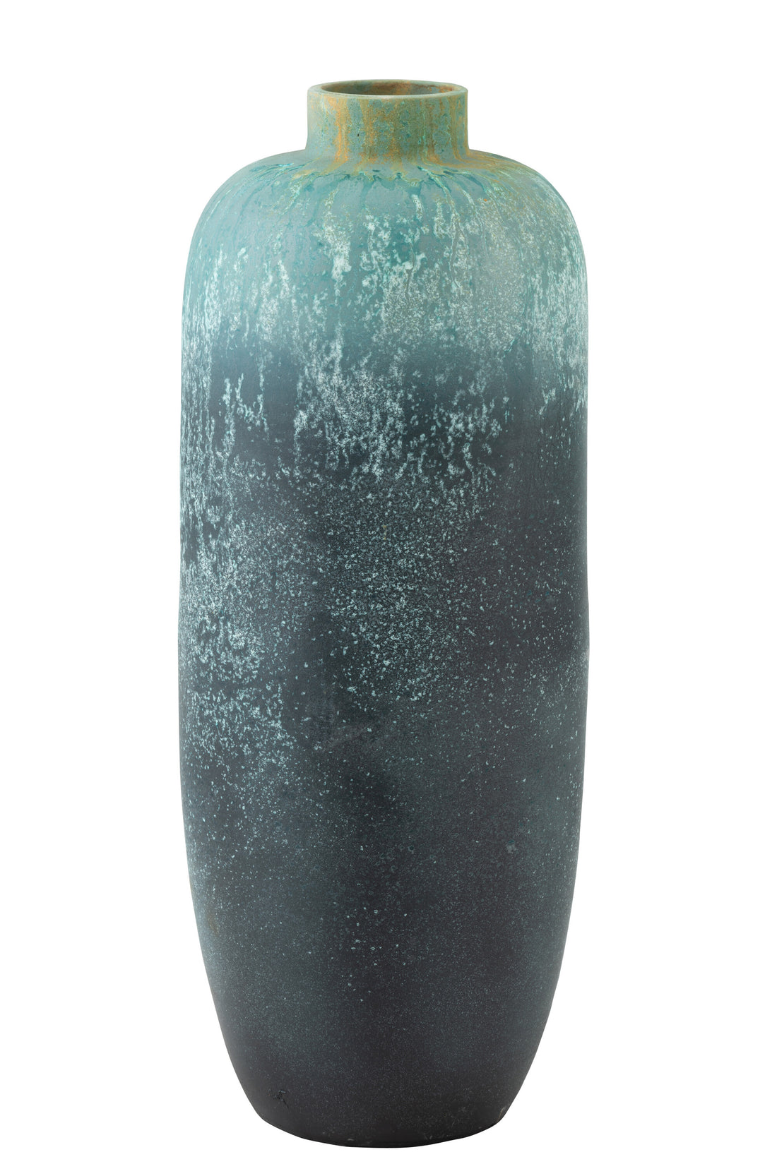 Vaas Vintage Keramiek Azuurblauw Groot