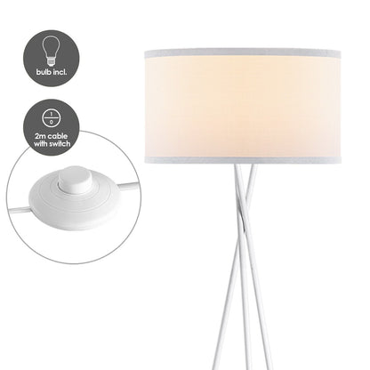 Moderne Vloerlamp - Lampenkap  Wit - 53x53x138