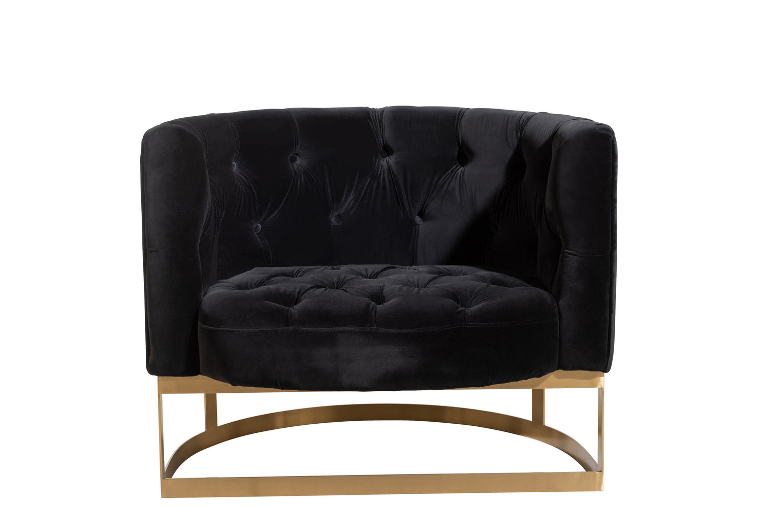 Bank Knopen 1Kussen Wilson 1Persoon Velvet Metaal/Berk Antraciet/Goud