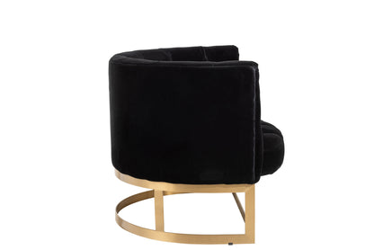Bank Knopen 1Kussen Wilson 1Persoon Velvet Metaal/Berk Antraciet/Goud