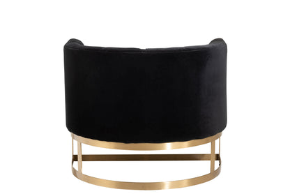 Bank Knopen 1Kussen Wilson 1Persoon Velvet Metaal/Berk Antraciet/Goud