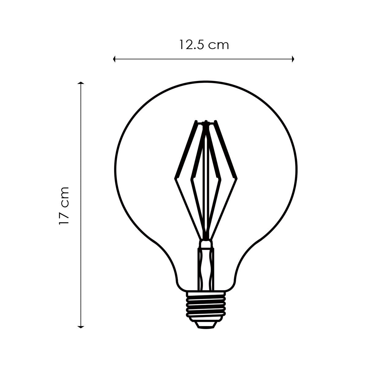 dimbare LED Carbon A E27 G125 4W 120Lm 1800K Rook