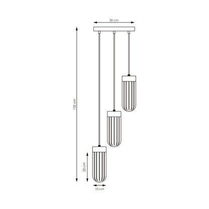 Hanglamp Capri - rook glas - 30x30x132cm