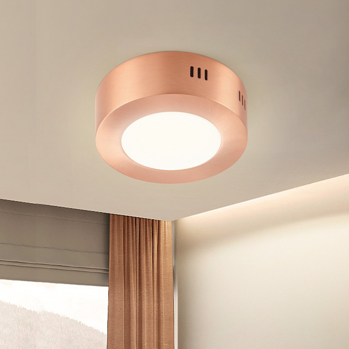 LED Plafondlamp Ska - Koper - Rond 12/12/3.6cm