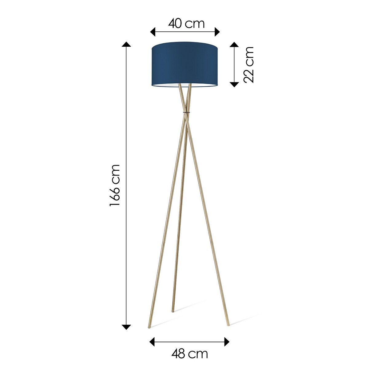 vloerlamp Bling-Legs Brons-DonkerBlauw-40cm