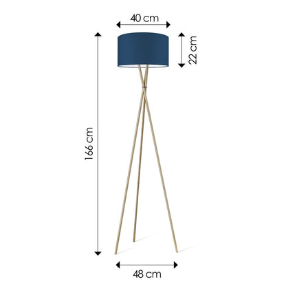 vloerlamp Bling-Legs Brons-DonkerBlauw-40cm