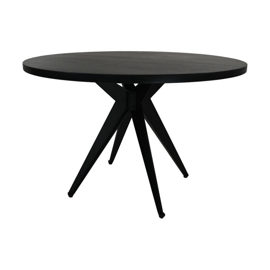 Ronde eettafel - ø140x76 - Zwart - Mangohout/metaal