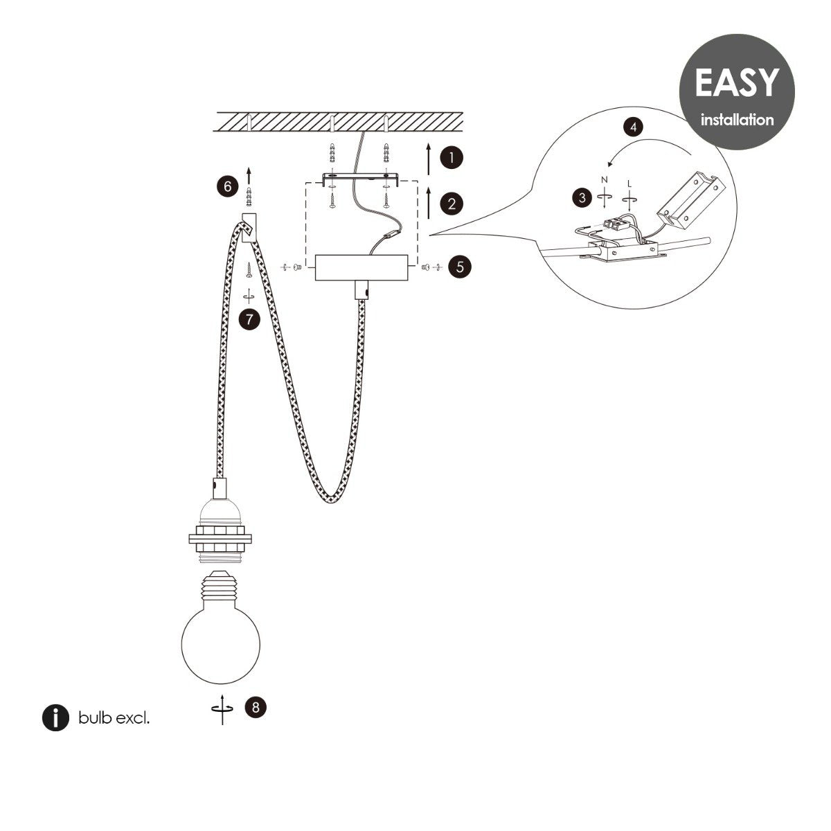 Hanglamp Stof voor lampenkap -10/10/230cm