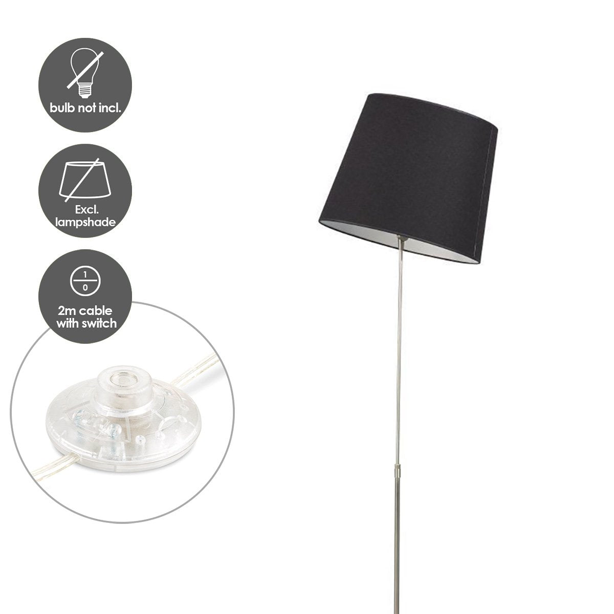 Moderne Vloerlamp - Crooked - Staande Lamp - Zwart