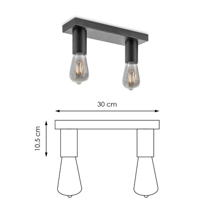 Opbouwspot Nitro 2 - incl. dimbare LED lamp - zwart