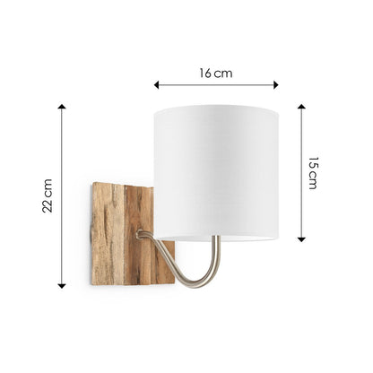 Wandlamp - Drift inclusief Lampenkap E27 wit 16x15cm