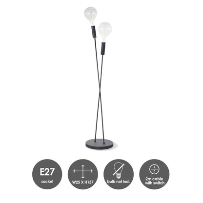 Twist 137 2L Vloerlamp zand zwart - Design Vloerlamp