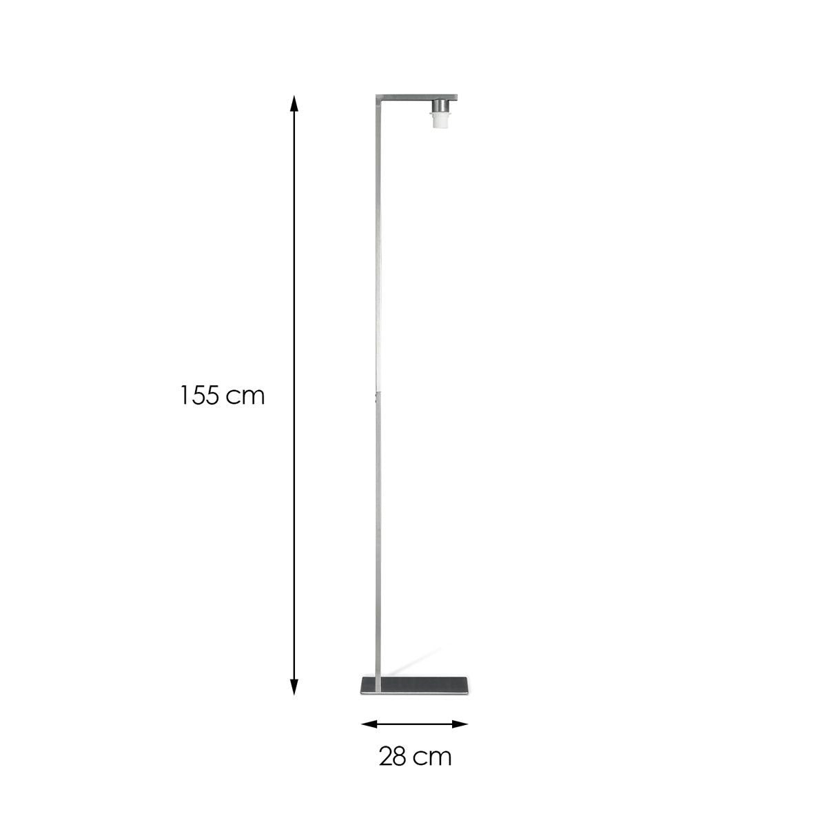 vloerlamp voet Block 28/28/155cm - Geborsteld staal