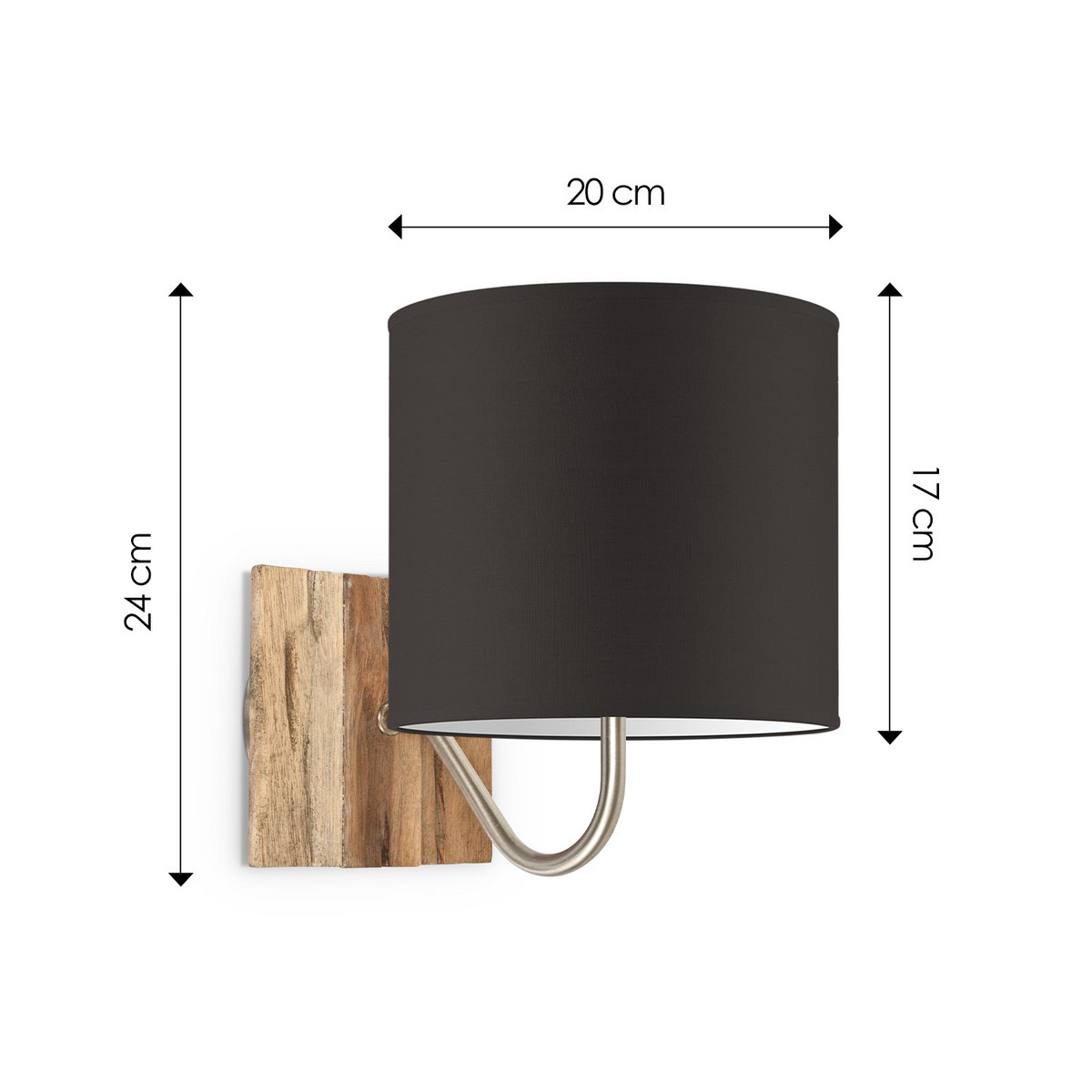 Wandlamp - Drift E27 Lampenkap chocolade 20cm