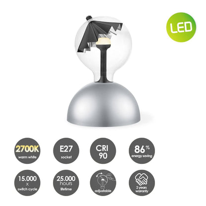 Hanglamp Move Me Bumb Umbrella 5.5W 2700K grijs-zwart