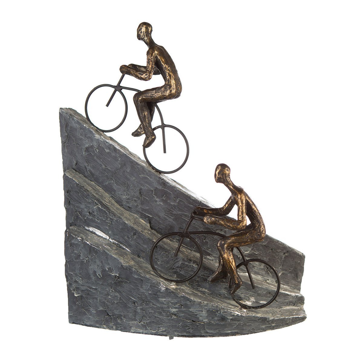 Poly/metalen sculptuur &quot;Racing&quot; bronskleurig