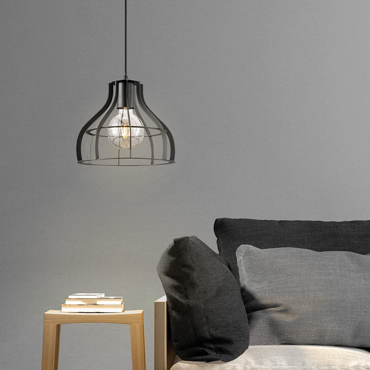 Hanglamp Blank - Zwart - 25x25x127cm