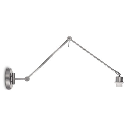 wandlamp Shift 70/70/32cm - Geborsteld staal