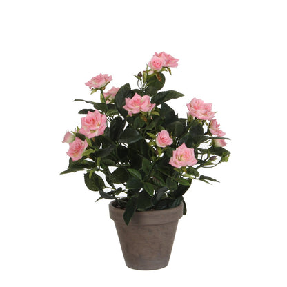 Rozenstruik Kunstplant in Bloempot Stan - H33 x Ø25 cm - Roze