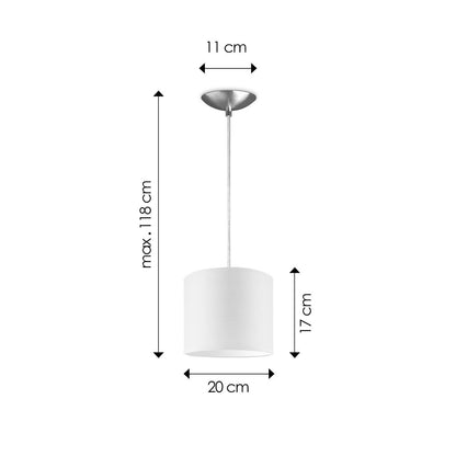 hanglamp Bling met lampenkap, E27, wit, 20cm