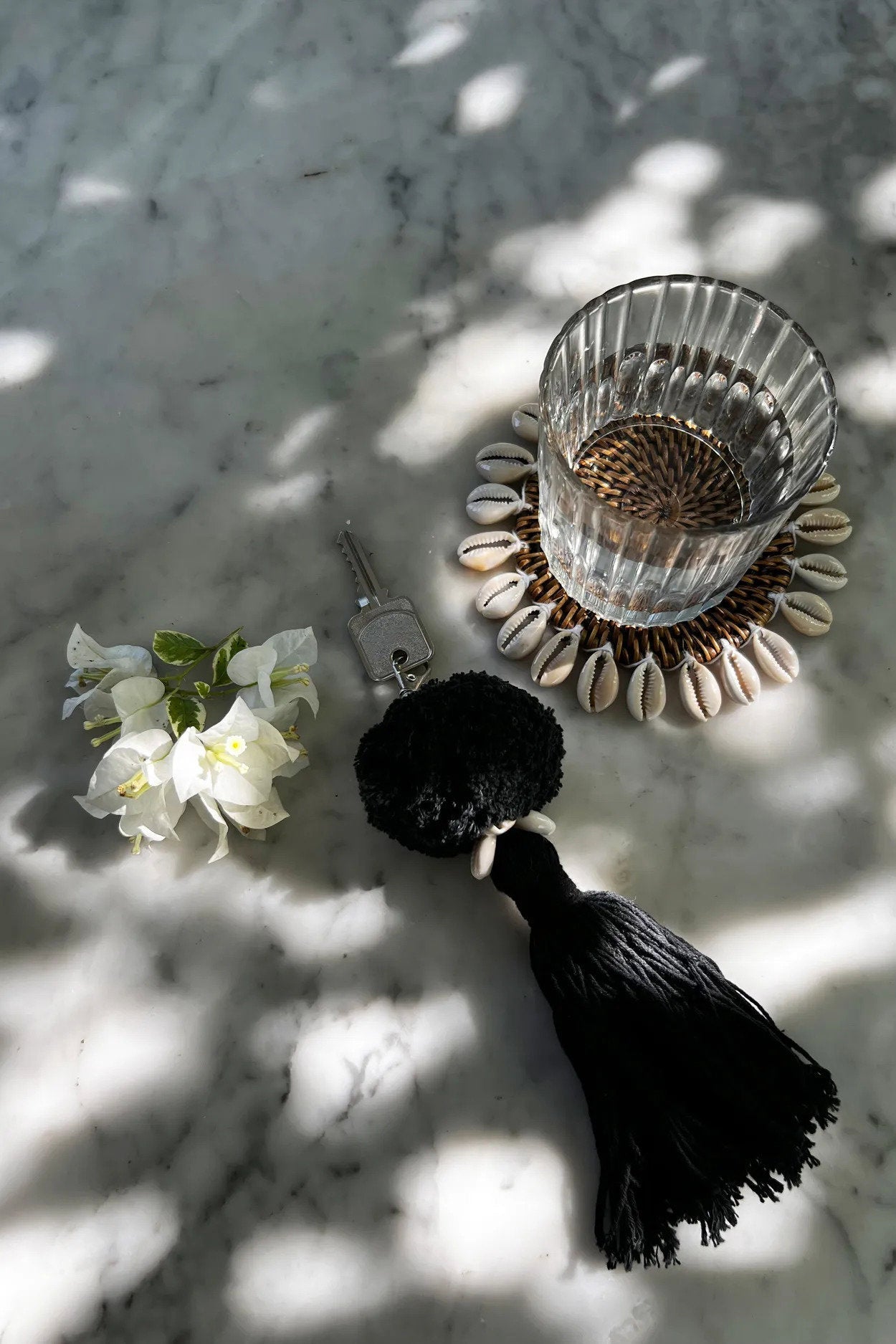 De Pompom Sleutelhanger - Zwart