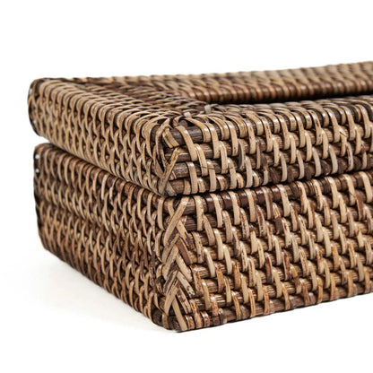 De Rattan Classic Tissue Box - Natural Brown