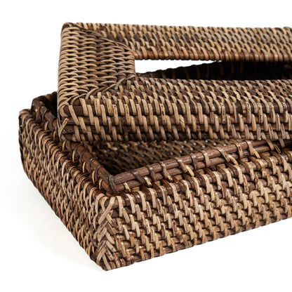 De Rattan Classic Tissue Box - Natural Brown