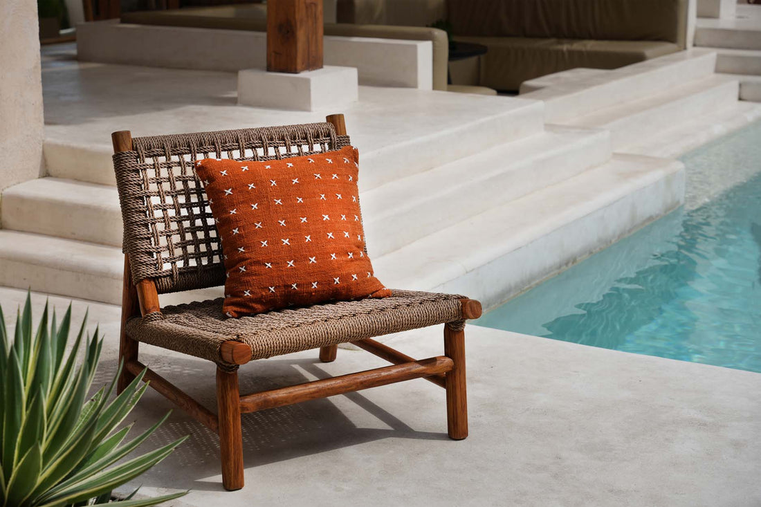 De Zillion Kiss Kussenhoes - Terracotta Wit