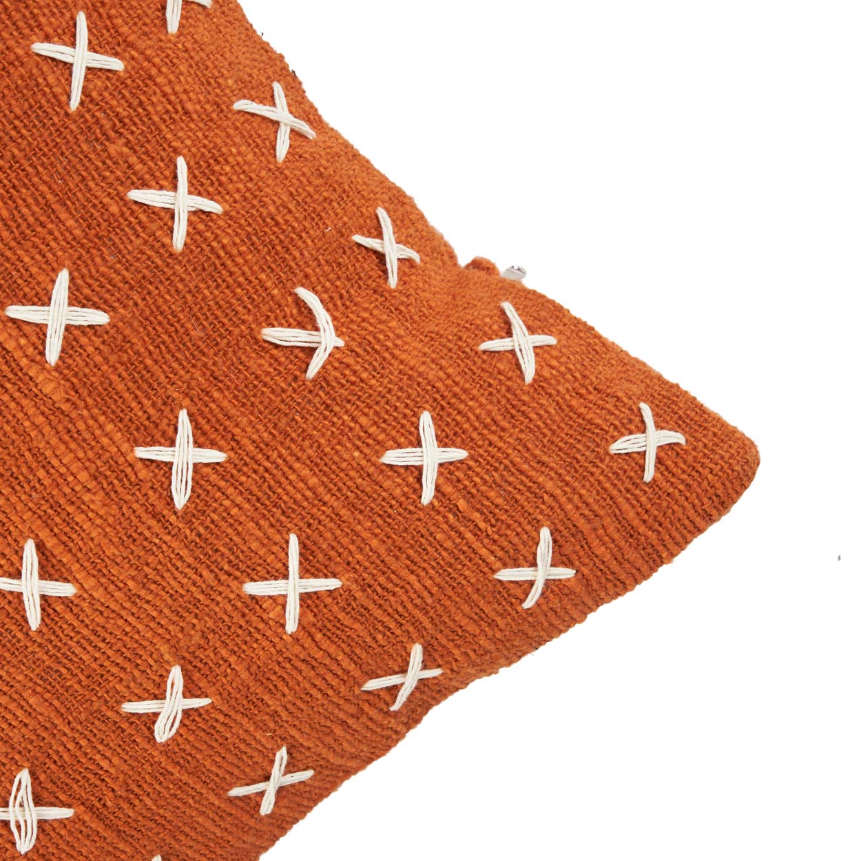 De Zillion Kiss Kussenhoes - Terracotta Wit