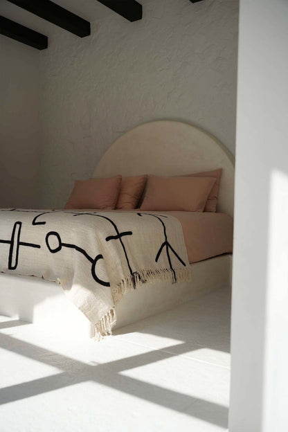De Evil Eye Bed Throw - Natural Black