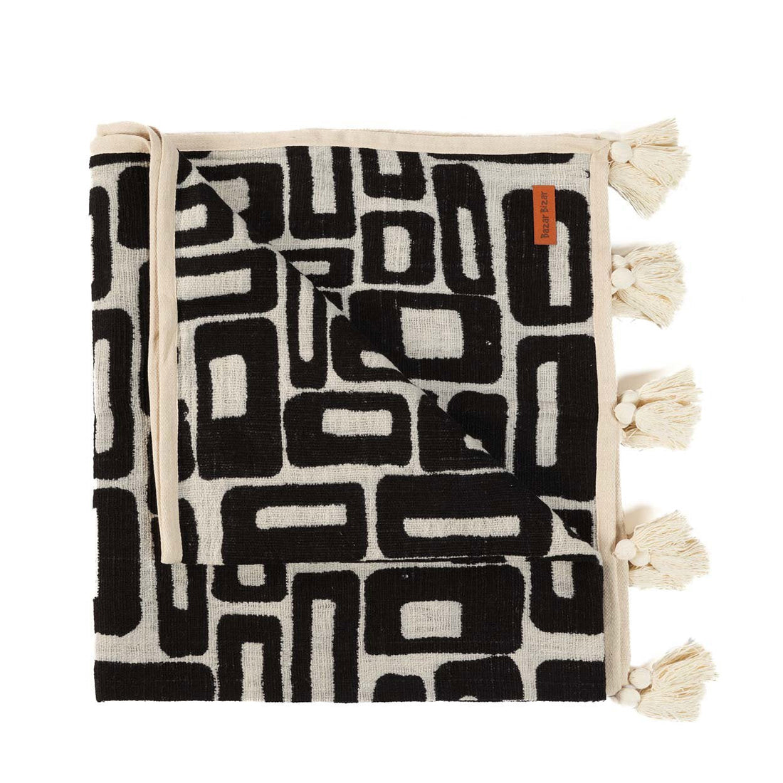 De Aztec Bed Throw - Natural Black