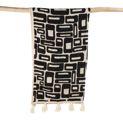 De Aztec Bed Throw - Natural Black