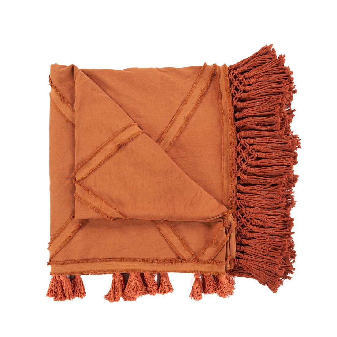 De Berber Bed Throw - Terracotta