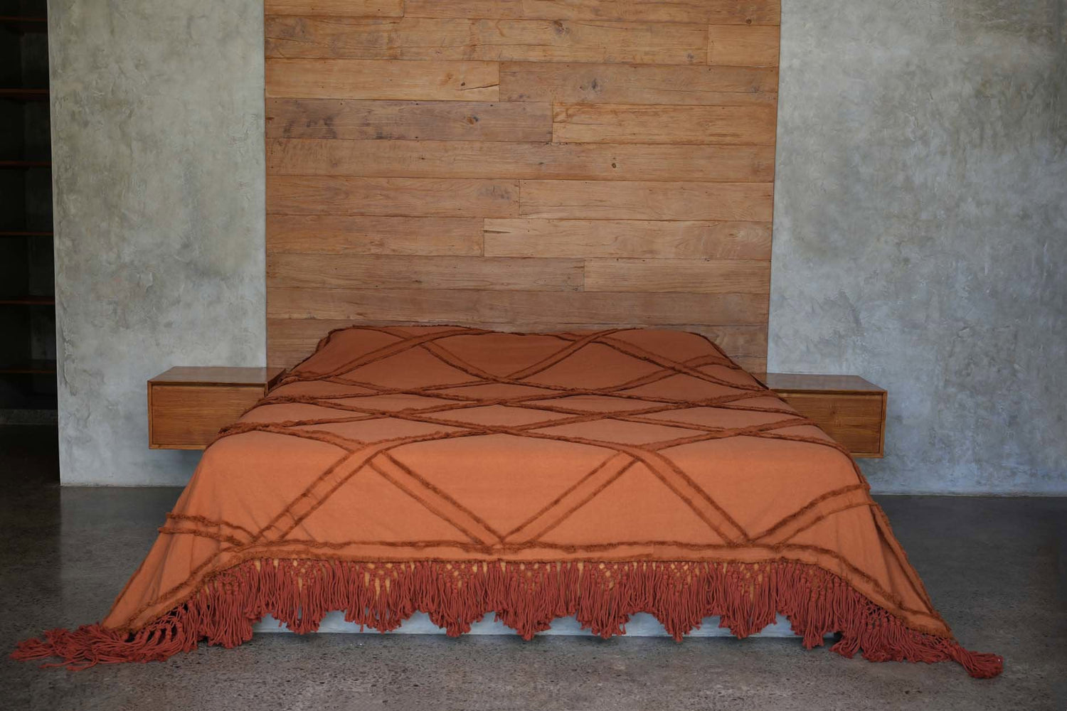 De Berber Bed Throw  - Terracotta