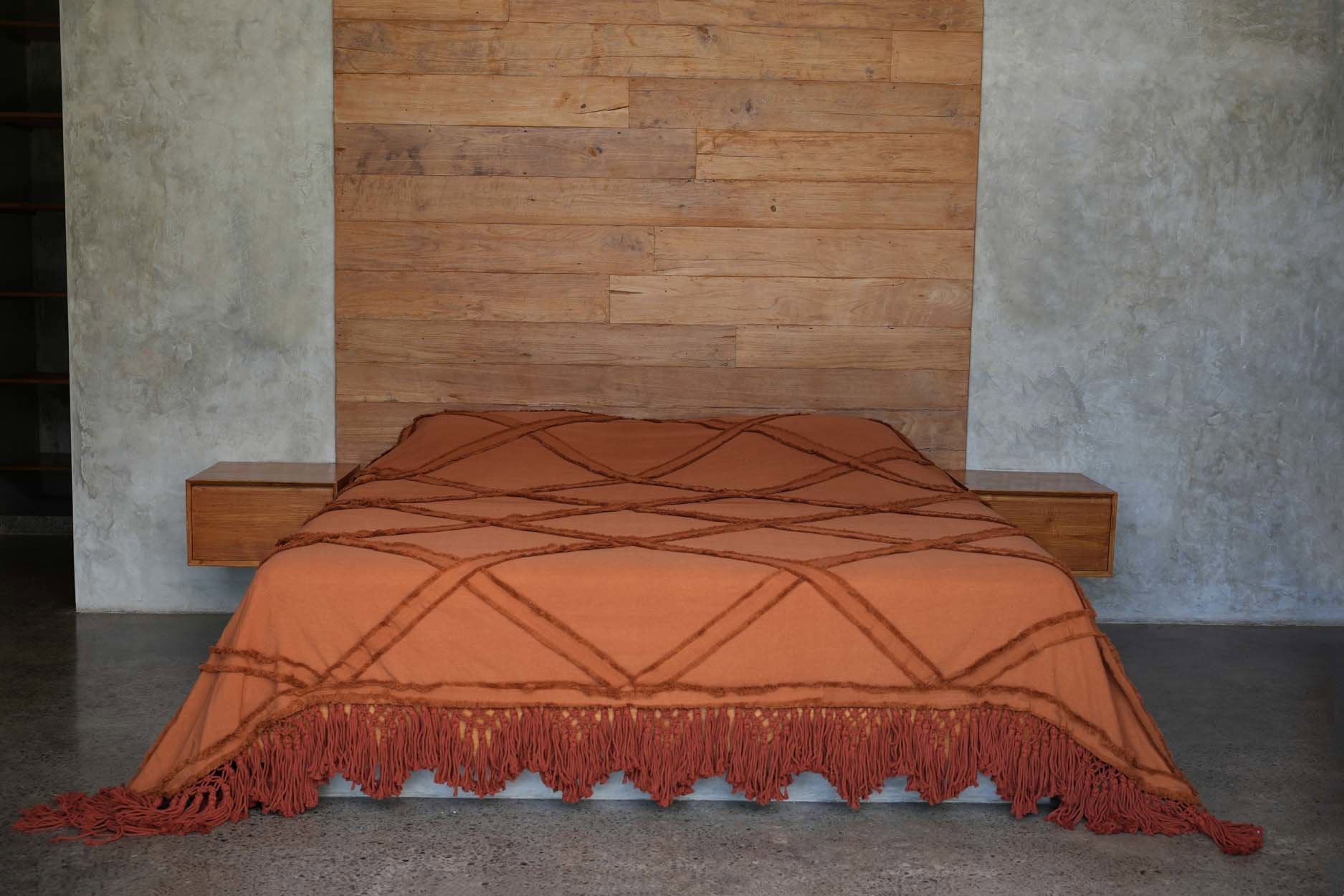 De Berber Bed Throw  - Terracotta