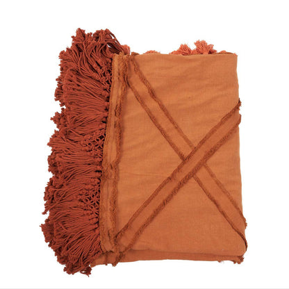 De Berber Bed Throw  - Terracotta
