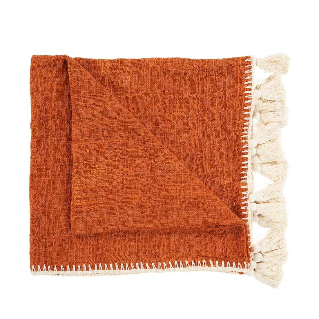 De Stitch Bed Throw - Terracotta