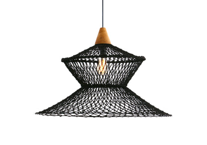 Belvivere Java Noir Weave –  Prachtig gevlochten Rotan Hanglamp in zwart