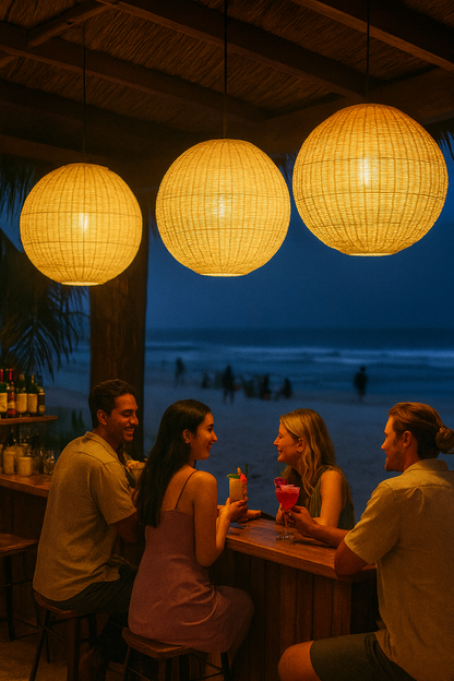 Belvivere Oasis Globe- fijnmazig ambachtelijk vlechtwerk lamp