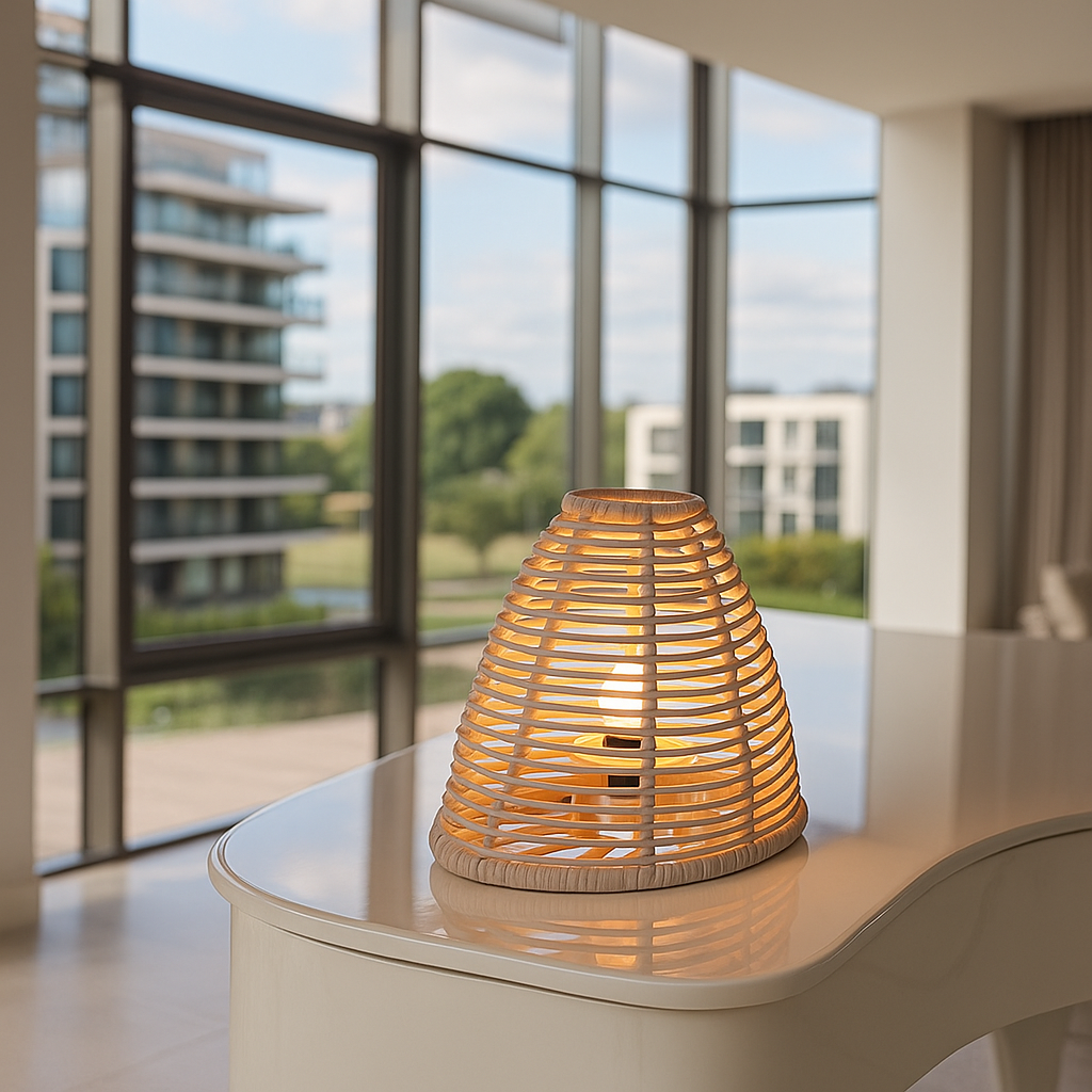 Belvivere Palm Aura Tafellamp - Vlechtwerk  door topambachtslieden uit West Java
