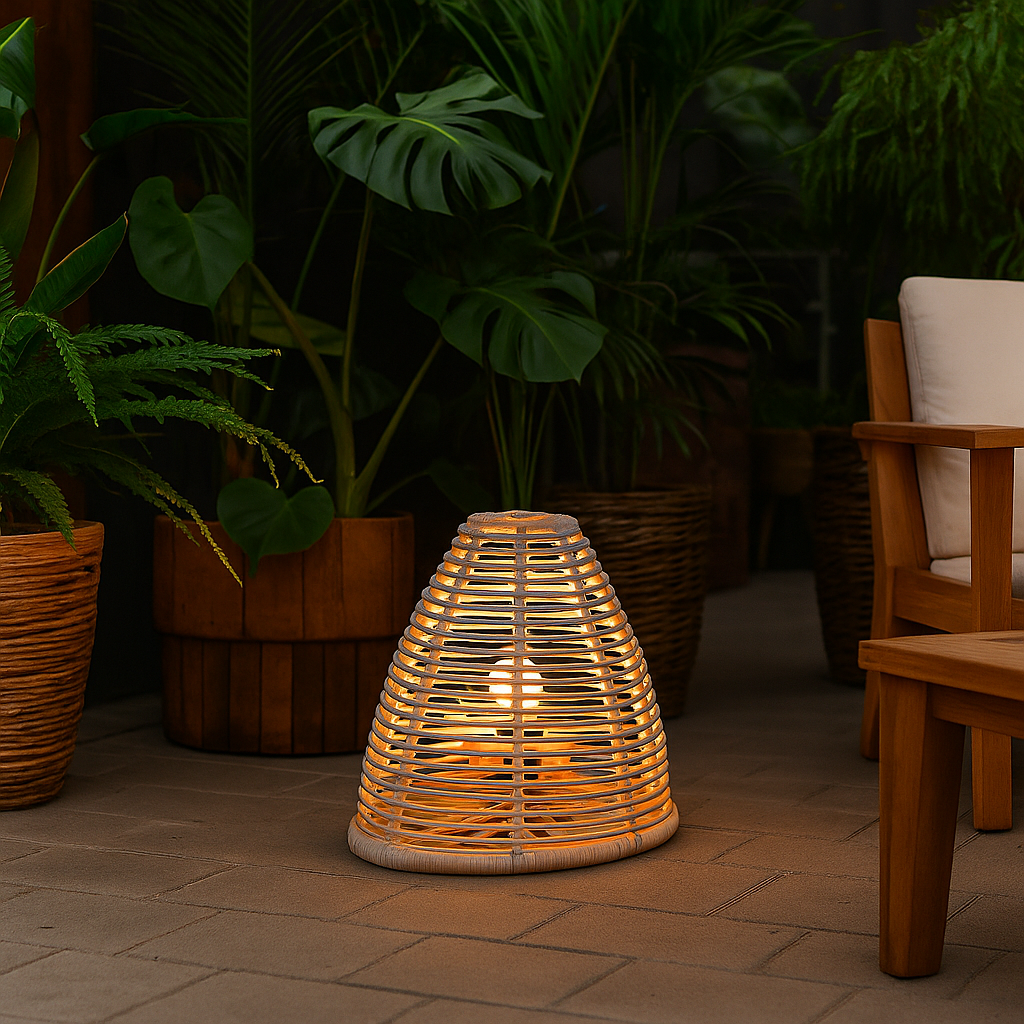 Belvivere Palm Aura Tafellamp - Vlechtwerk  door topambachtslieden uit West Java