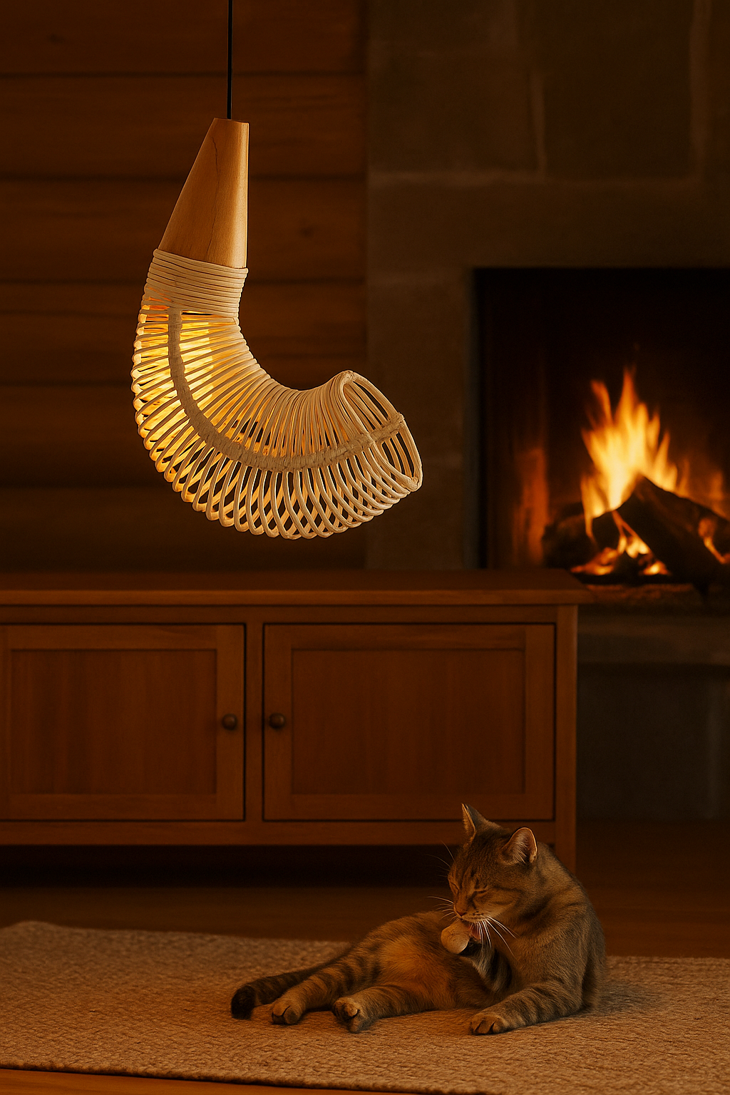 Belvivere Rebon Hanglamp- ambachtelijk designdesign in opima forma