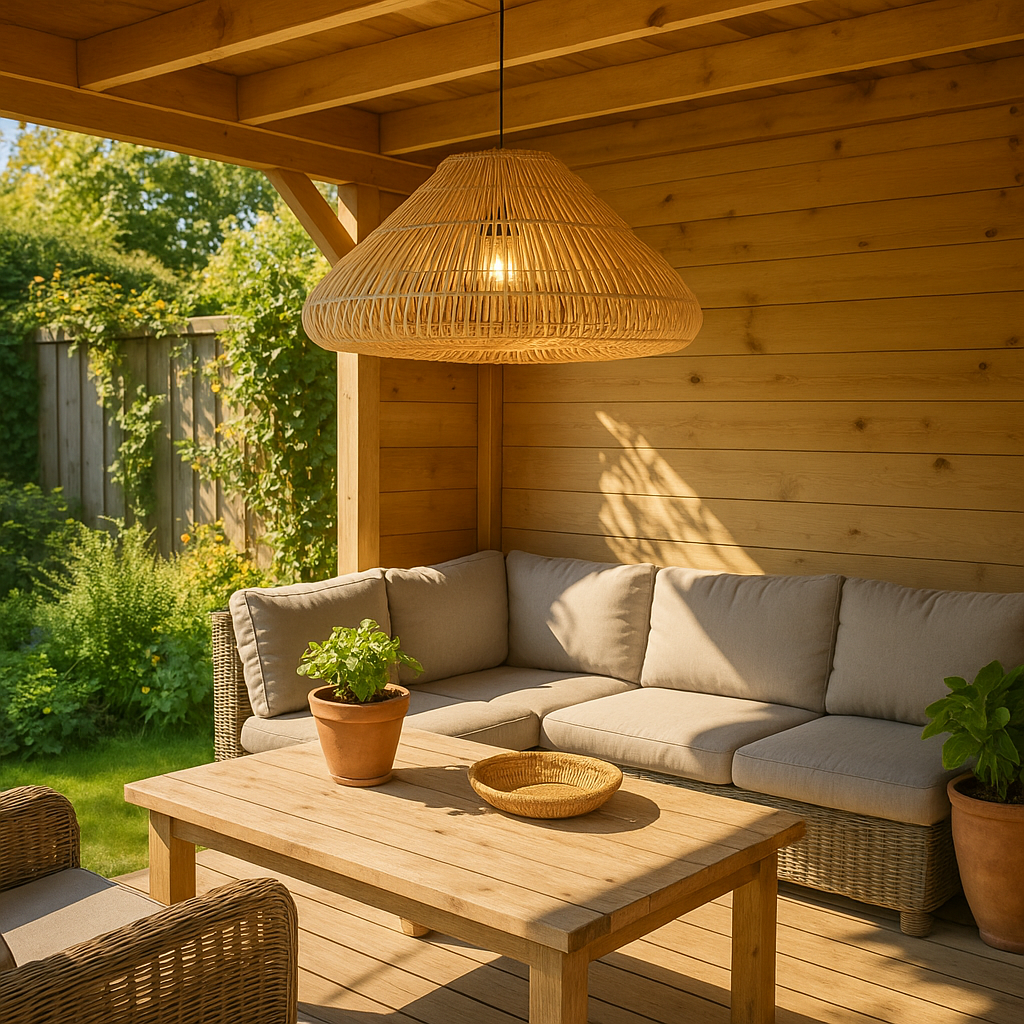 Belvivere Radu Hanglamp handgemaakt van fijn gevlochten rotan