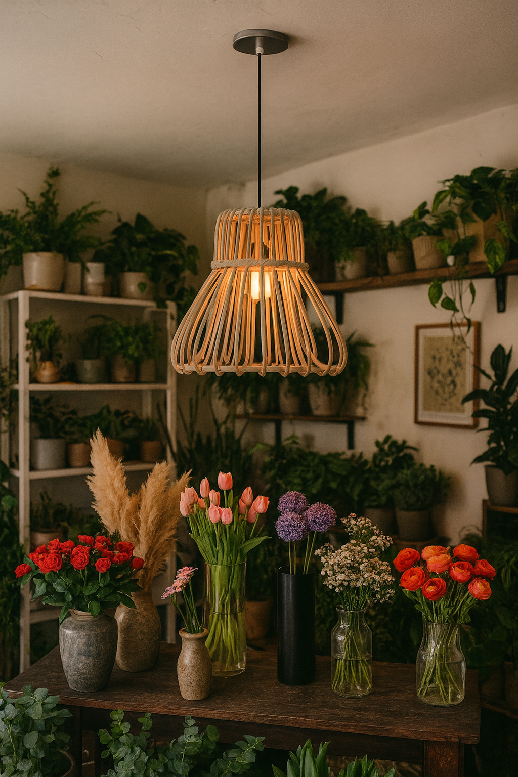 Belvivere Island Curve , mooi gebogen rotan lamp