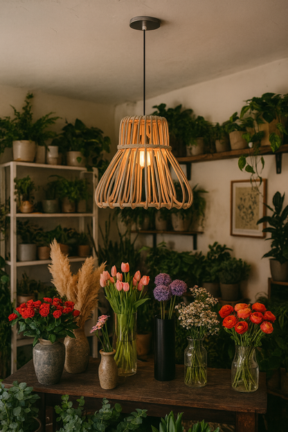 Belvivere Island Curve , mooi gebogen rotan lamp