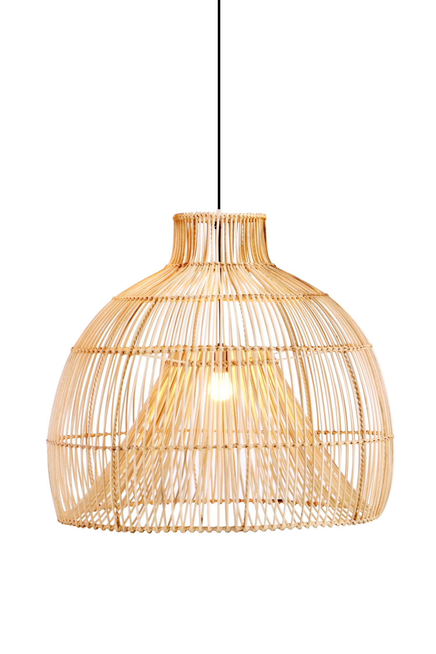 Belvivere Boho Dome – Luxe Ambachtelijke Handgevlochten Rotan Hanglamp